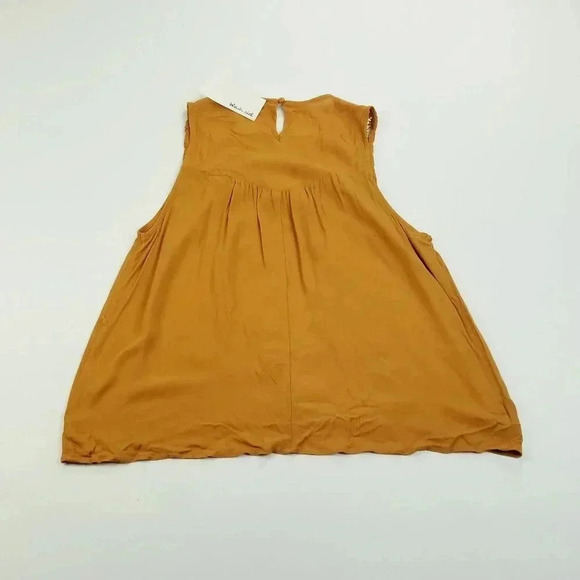 Bleuh Ciel Small Women's Burnt Orange Floral Crochet Lace Rayon Tank Top - Picture 5 of 8